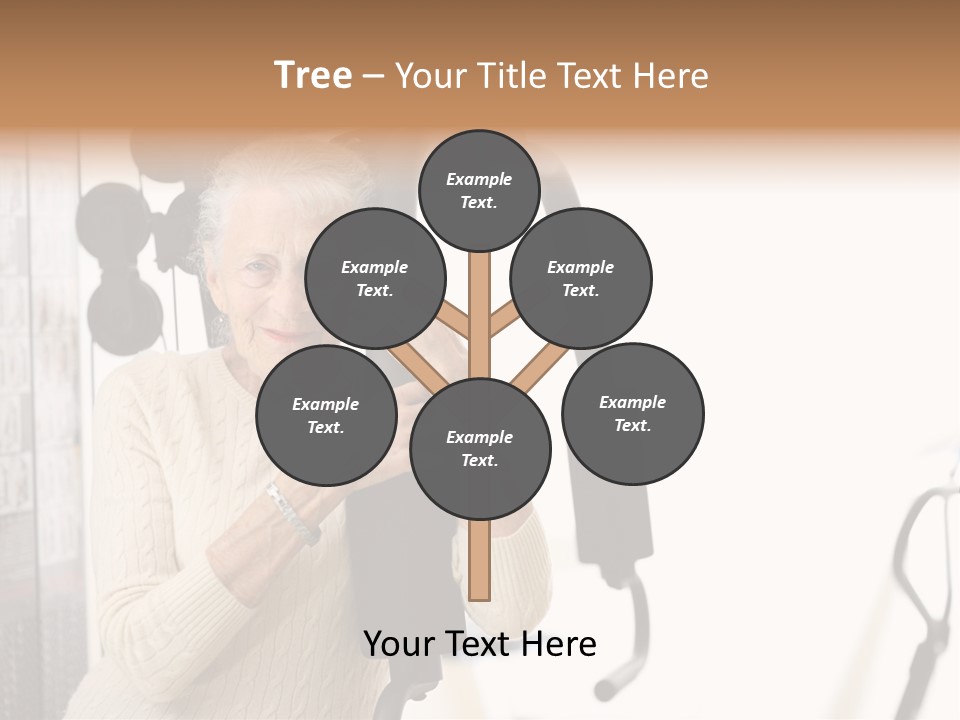 Senior Woman With Fitness Machine Over White Background. Shallow Dof. PowerPoint Template