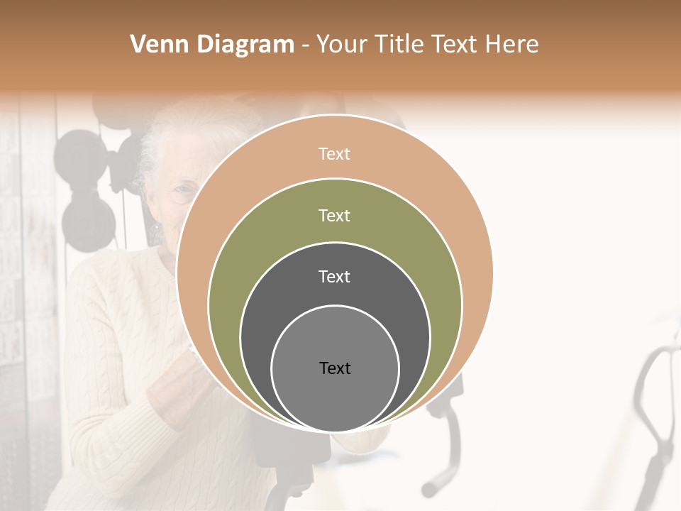 Senior Woman With Fitness Machine Over White Background. Shallow Dof. PowerPoint Template