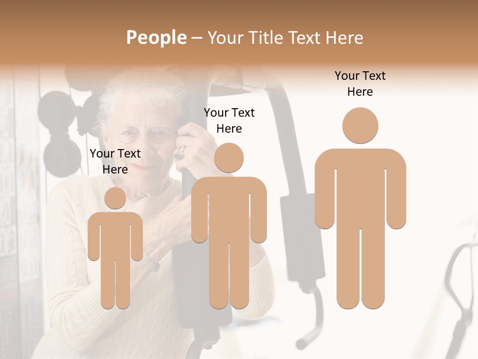 Senior Woman With Fitness Machine Over White Background. Shallow Dof. PowerPoint Template