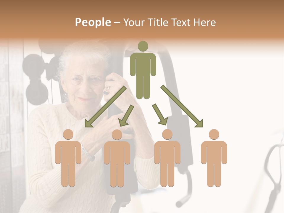 Senior Woman With Fitness Machine Over White Background. Shallow Dof. PowerPoint Template