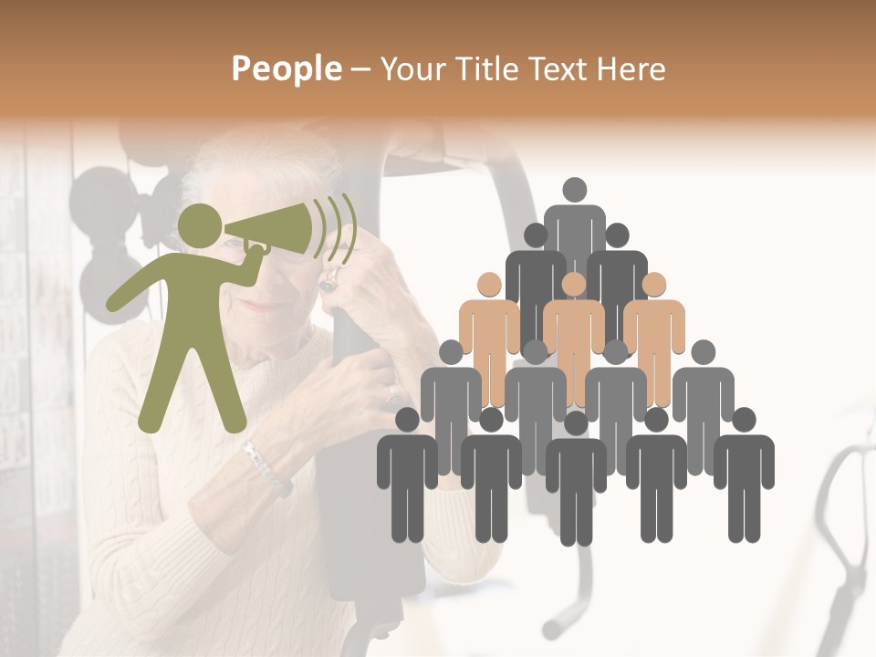 Senior Woman With Fitness Machine Over White Background. Shallow Dof. PowerPoint Template