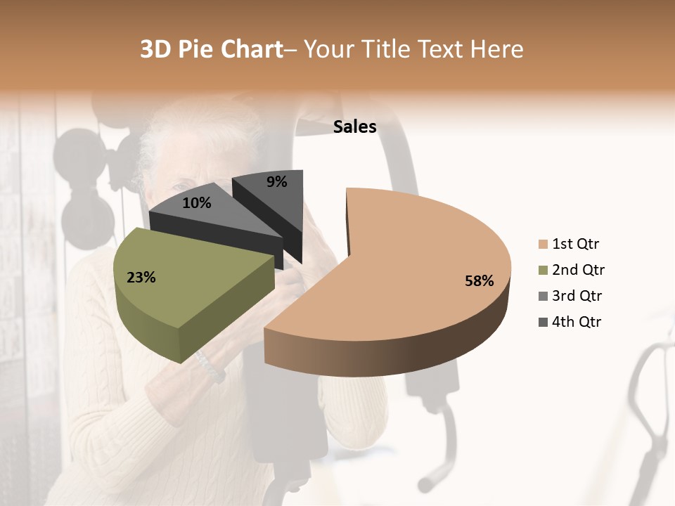 Senior Woman With Fitness Machine Over White Background. Shallow Dof. PowerPoint Template