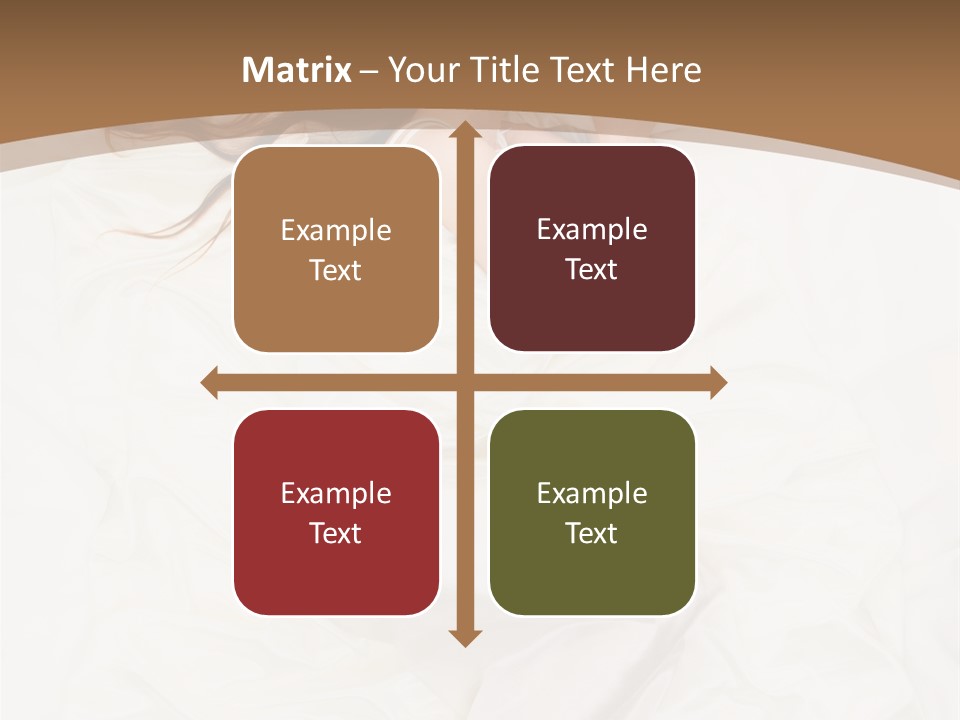 Above View Of Sleeping Woman Under White Satin Sheet PowerPoint Template