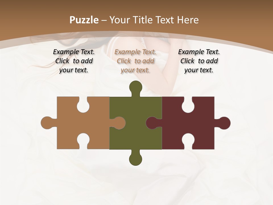 Above View Of Sleeping Woman Under White Satin Sheet PowerPoint Template