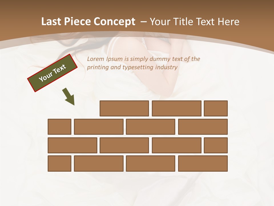 Above View Of Sleeping Woman Under White Satin Sheet PowerPoint Template