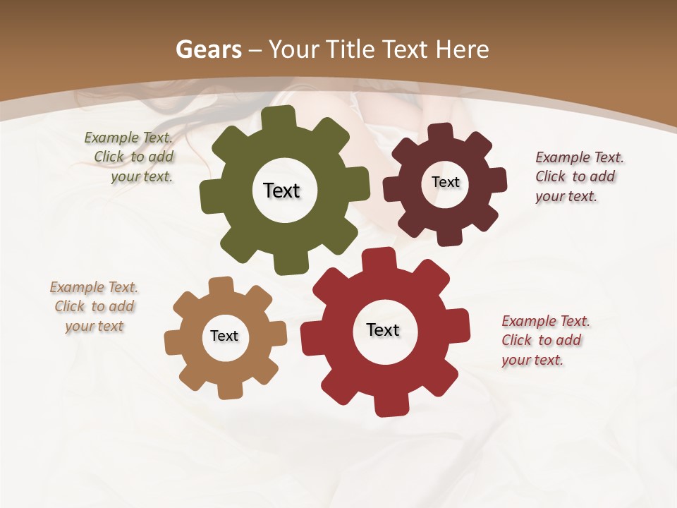 Above View Of Sleeping Woman Under White Satin Sheet PowerPoint Template