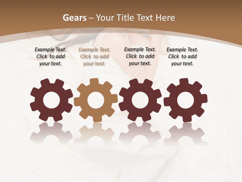 Above View Of Sleeping Woman Under White Satin Sheet PowerPoint Template