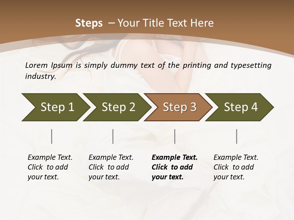 Above View Of Sleeping Woman Under White Satin Sheet PowerPoint Template