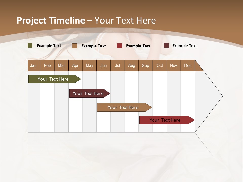 Above View Of Sleeping Woman Under White Satin Sheet PowerPoint Template