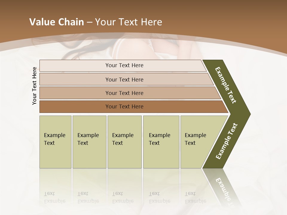 Above View Of Sleeping Woman Under White Satin Sheet PowerPoint Template