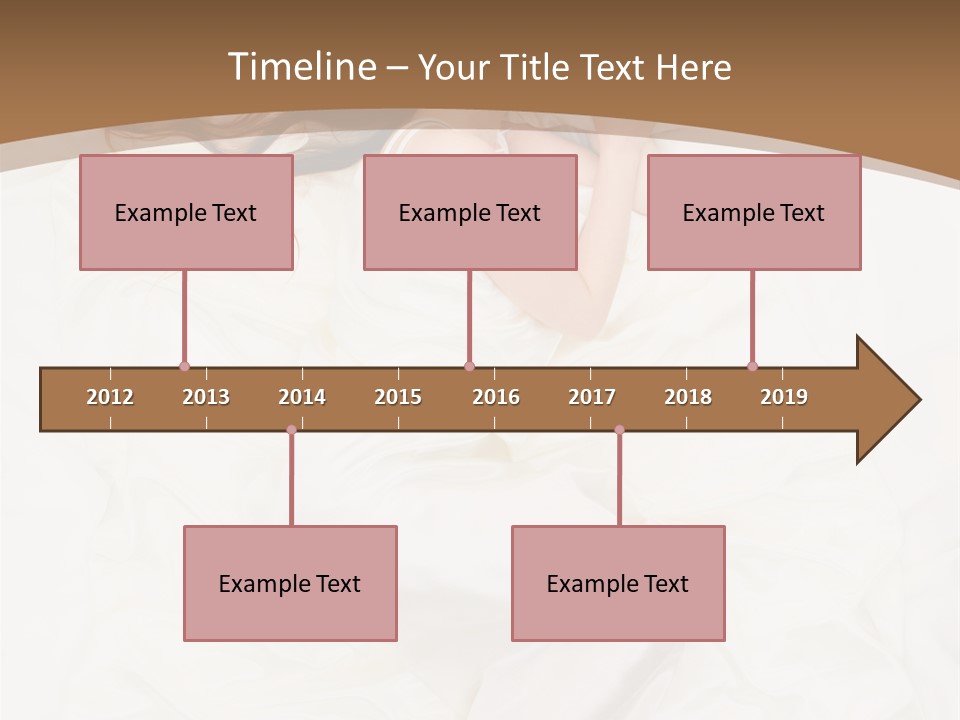 Above View Of Sleeping Woman Under White Satin Sheet PowerPoint Template