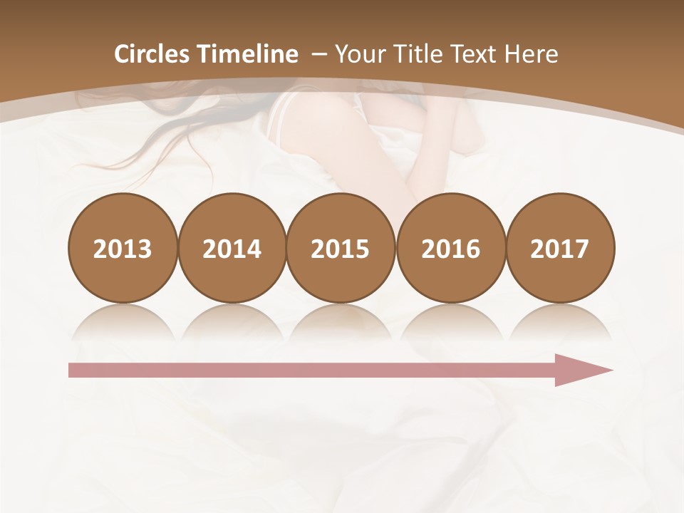 Above View Of Sleeping Woman Under White Satin Sheet PowerPoint Template