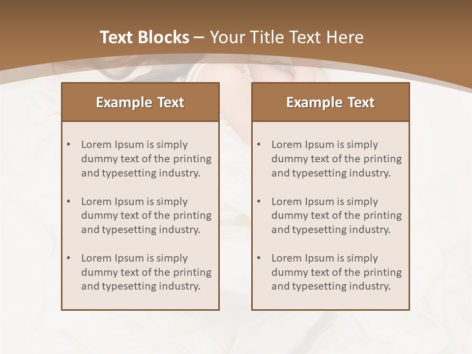 Above View Of Sleeping Woman Under White Satin Sheet PowerPoint Template