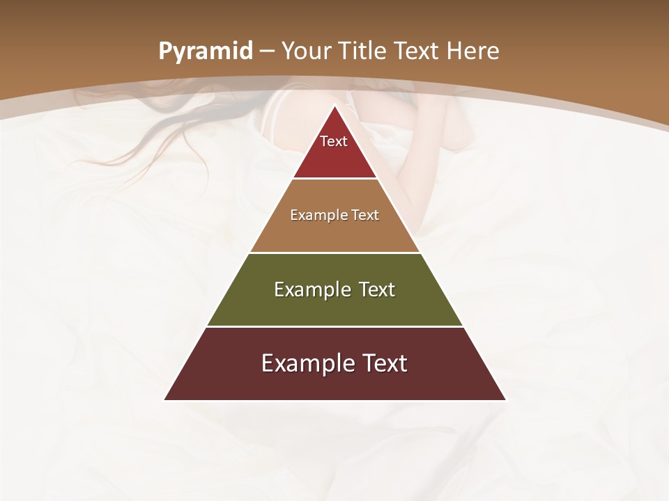 Above View Of Sleeping Woman Under White Satin Sheet PowerPoint Template