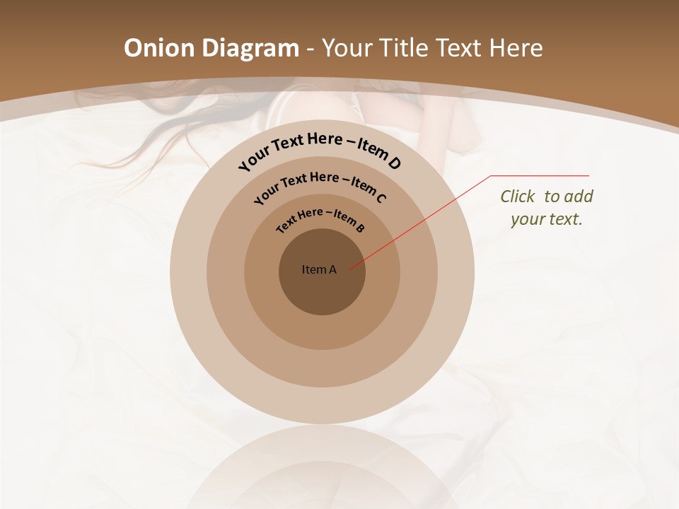 Above View Of Sleeping Woman Under White Satin Sheet PowerPoint Template