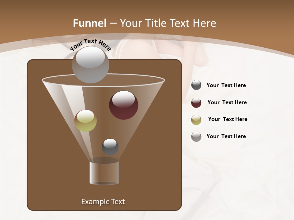 Above View Of Sleeping Woman Under White Satin Sheet PowerPoint Template