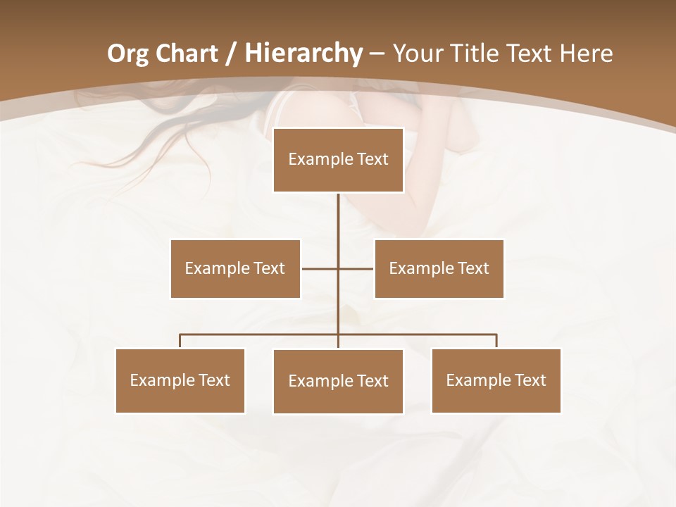 Above View Of Sleeping Woman Under White Satin Sheet PowerPoint Template