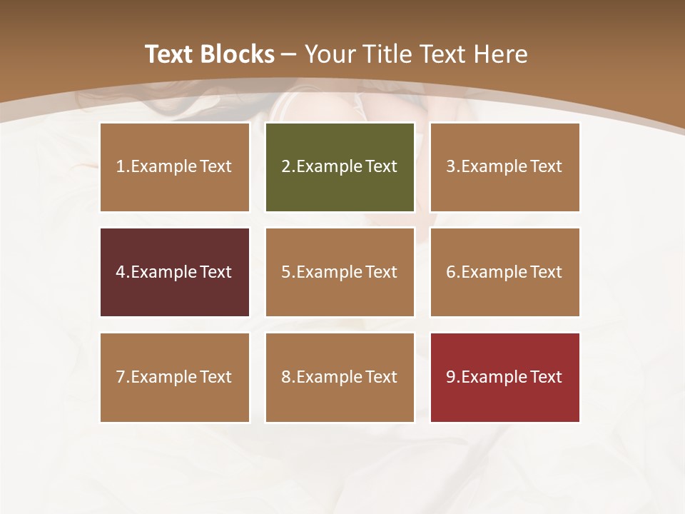 Above View Of Sleeping Woman Under White Satin Sheet PowerPoint Template