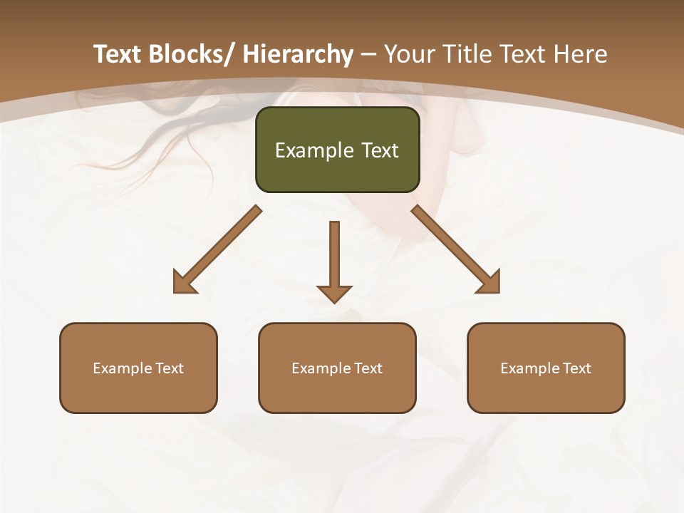 Above View Of Sleeping Woman Under White Satin Sheet PowerPoint Template