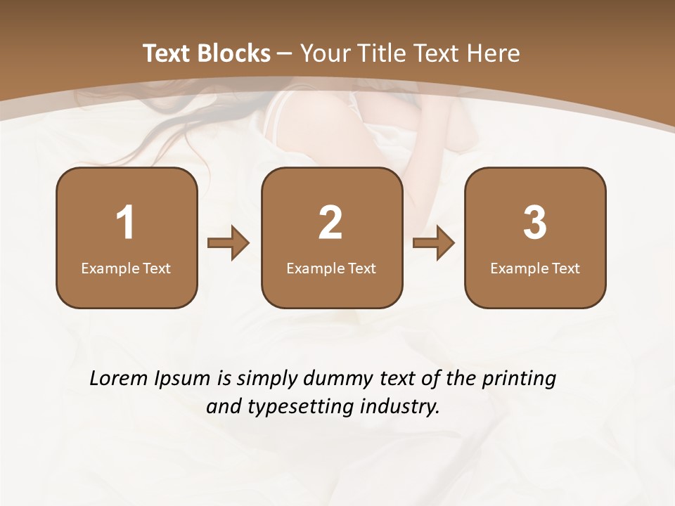 Above View Of Sleeping Woman Under White Satin Sheet PowerPoint Template