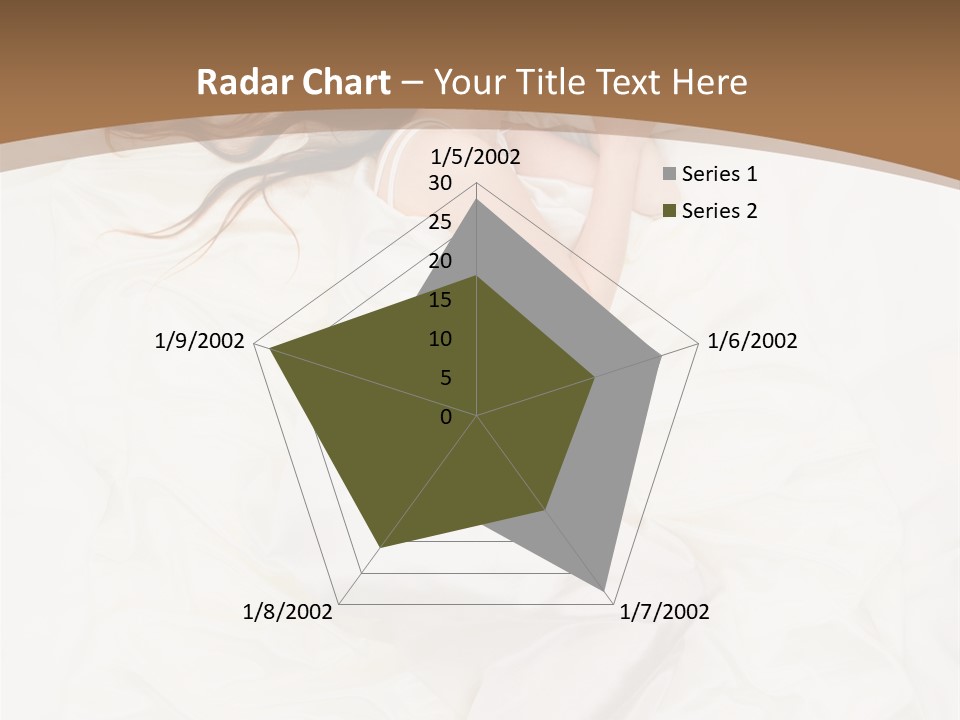 Above View Of Sleeping Woman Under White Satin Sheet PowerPoint Template