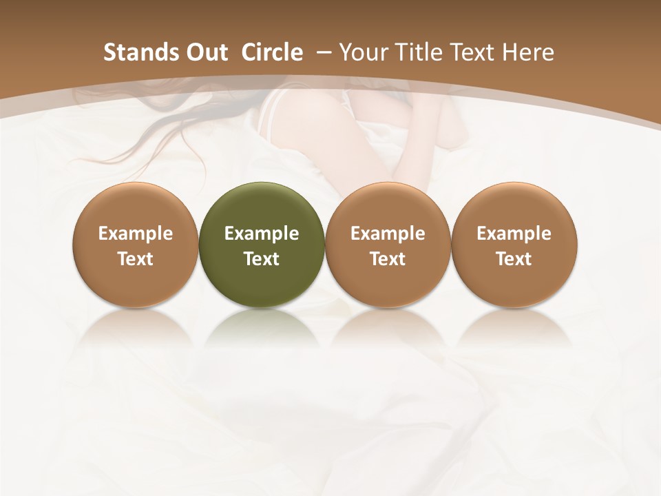 Above View Of Sleeping Woman Under White Satin Sheet PowerPoint Template