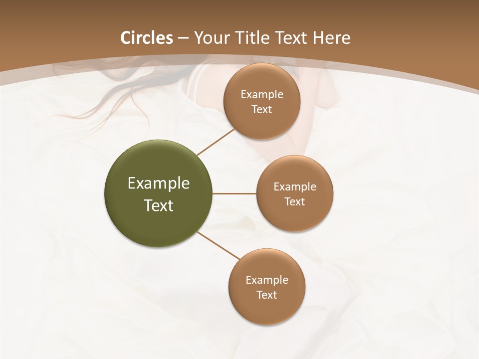 Above View Of Sleeping Woman Under White Satin Sheet PowerPoint Template