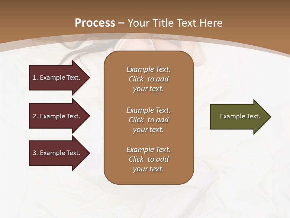 Above View Of Sleeping Woman Under White Satin Sheet PowerPoint Template