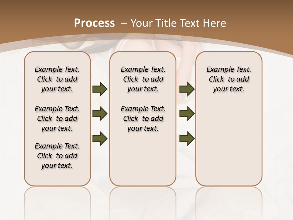 Above View Of Sleeping Woman Under White Satin Sheet PowerPoint Template