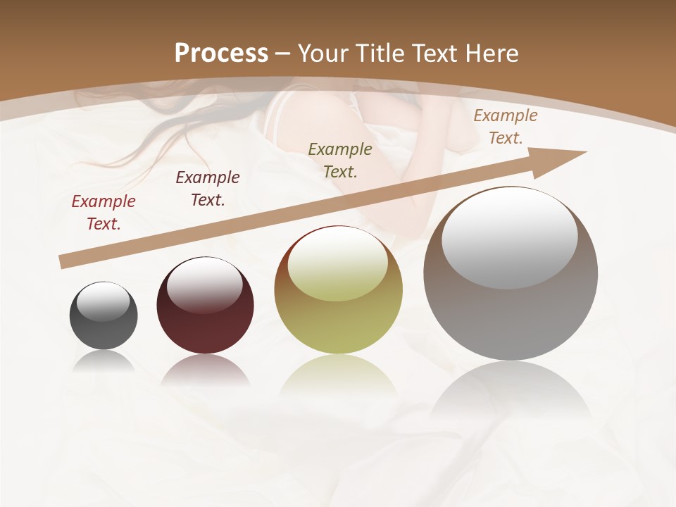 Above View Of Sleeping Woman Under White Satin Sheet PowerPoint Template