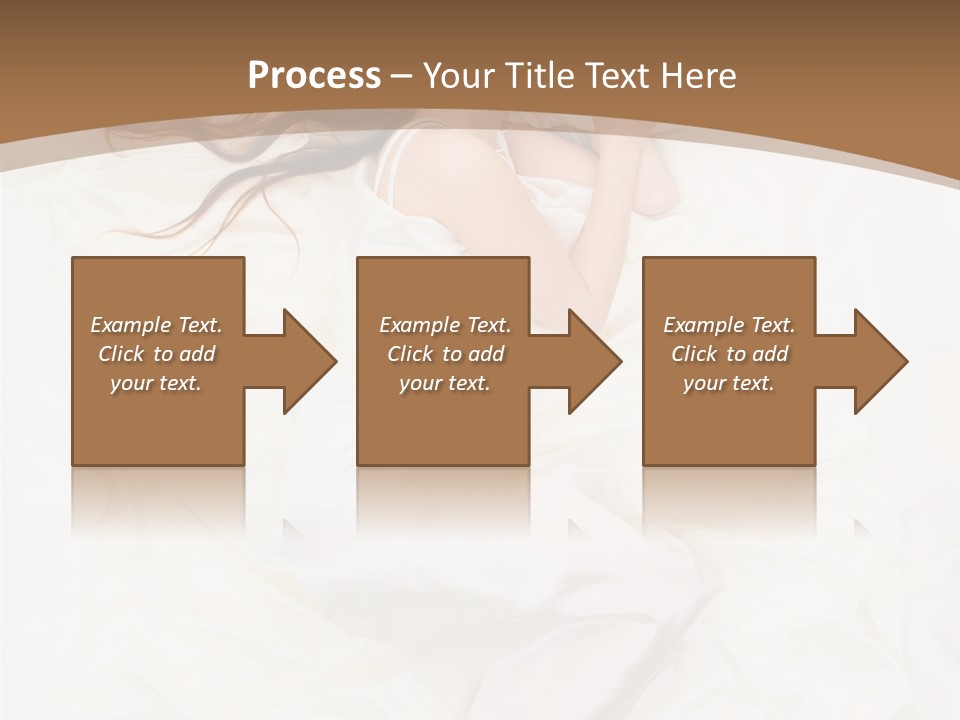 Above View Of Sleeping Woman Under White Satin Sheet PowerPoint Template