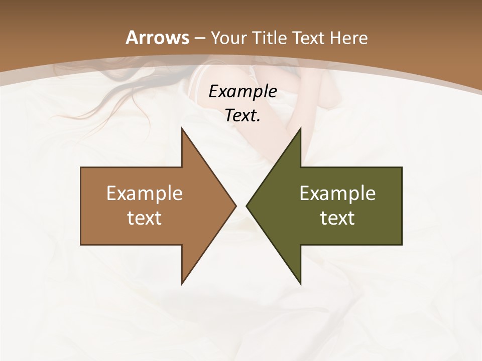 Above View Of Sleeping Woman Under White Satin Sheet PowerPoint Template