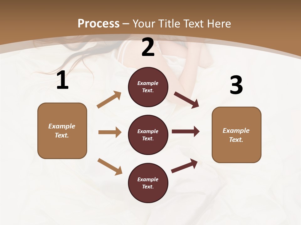 Above View Of Sleeping Woman Under White Satin Sheet PowerPoint Template