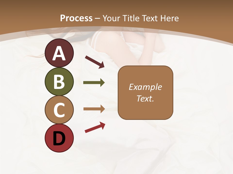 Above View Of Sleeping Woman Under White Satin Sheet PowerPoint Template