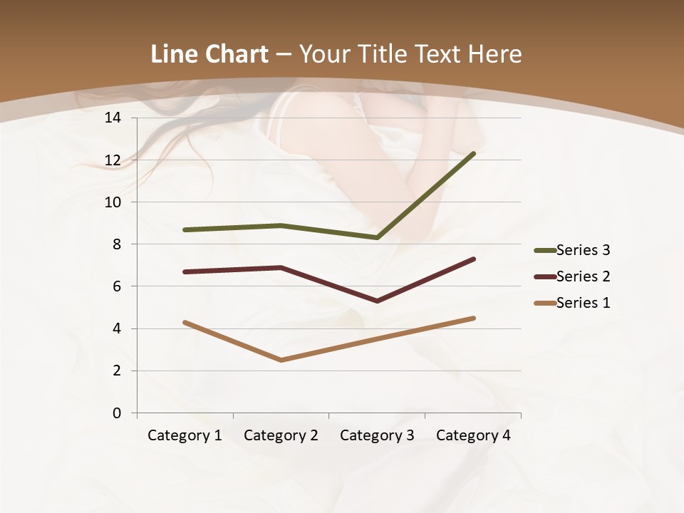 Above View Of Sleeping Woman Under White Satin Sheet PowerPoint Template