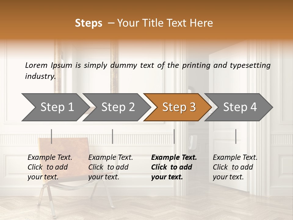 Classic White Interior With Chair Mirrors And Open Door PowerPoint Template