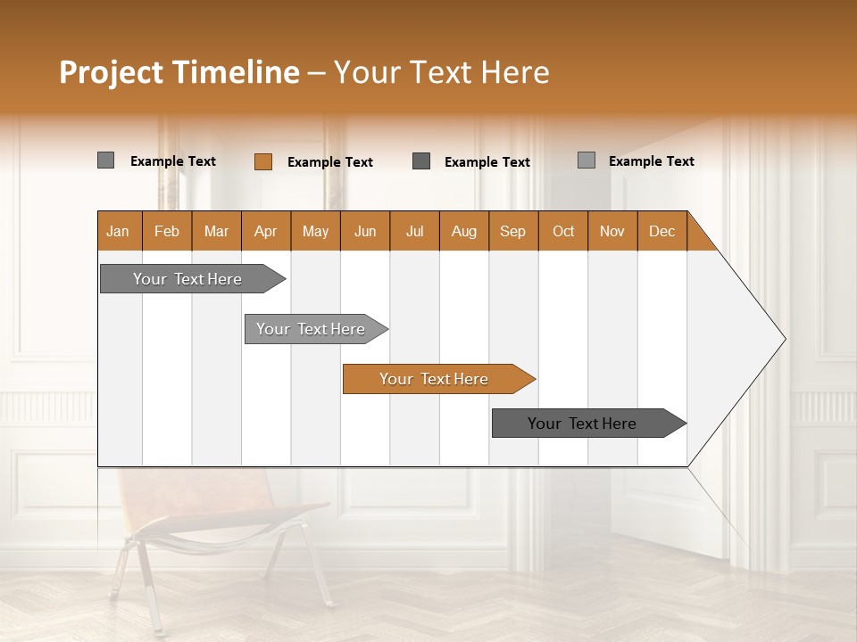 Classic White Interior With Chair Mirrors And Open Door PowerPoint Template