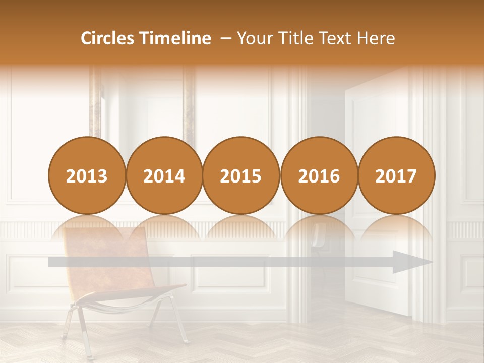 Classic White Interior With Chair Mirrors And Open Door PowerPoint Template