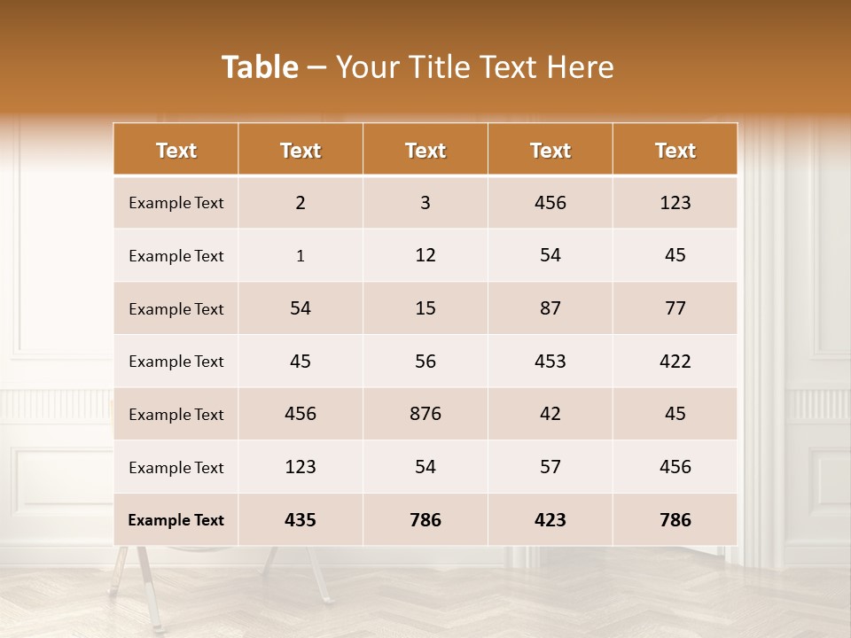 Classic White Interior With Chair Mirrors And Open Door PowerPoint Template