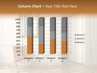 Classic White Interior With Chair Mirrors And Open Door PowerPoint Template