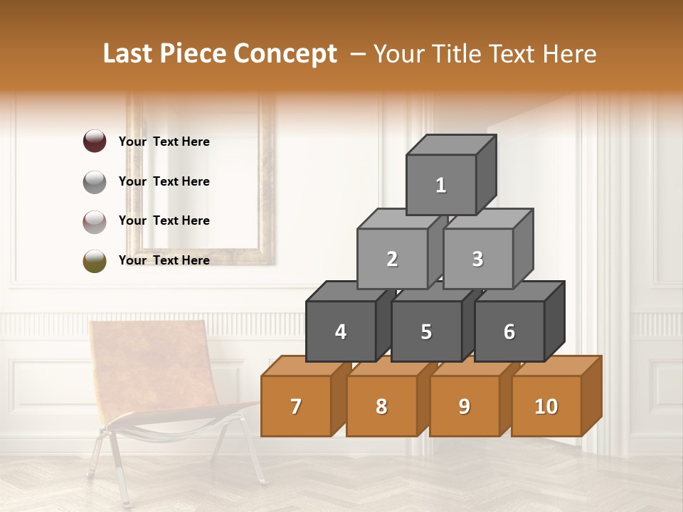 Classic White Interior With Chair Mirrors And Open Door PowerPoint Template