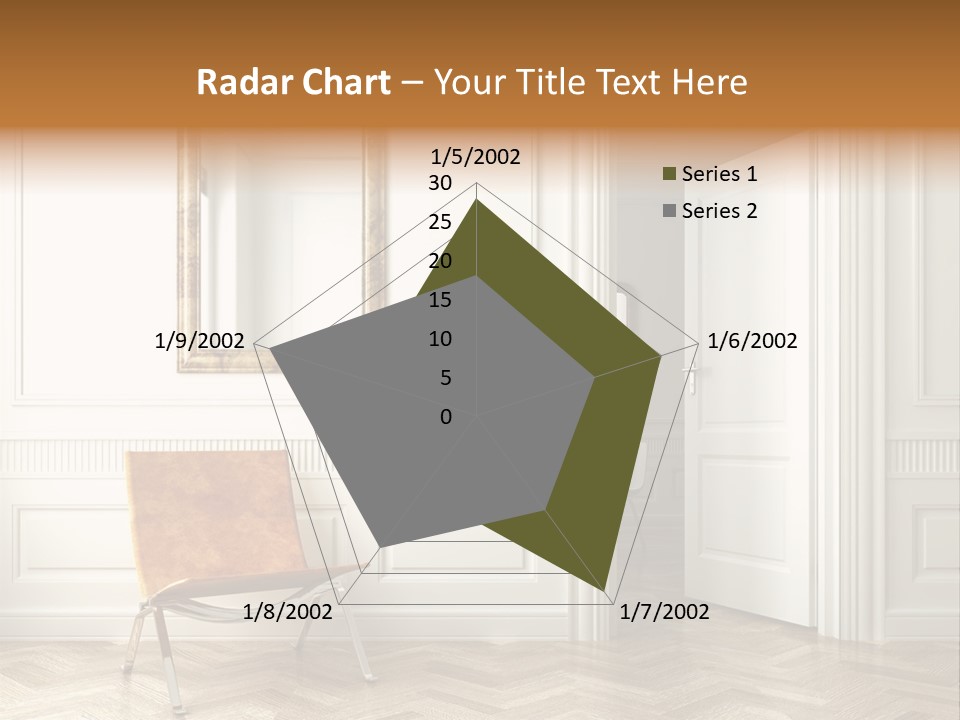 Classic White Interior With Chair Mirrors And Open Door PowerPoint Template