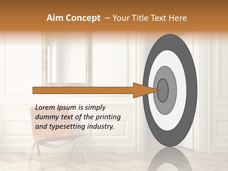 Classic White Interior With Chair Mirrors And Open Door PowerPoint Template