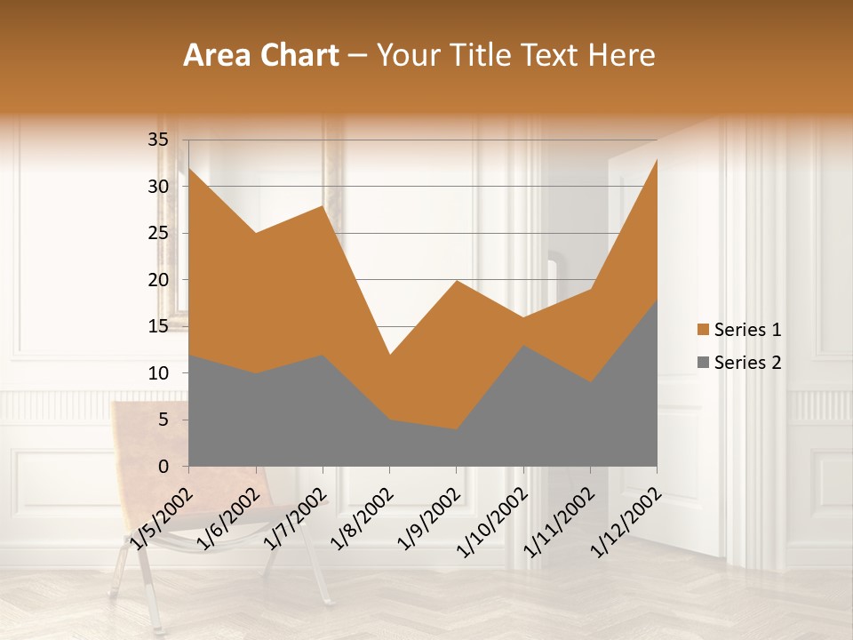 Classic White Interior With Chair Mirrors And Open Door PowerPoint Template