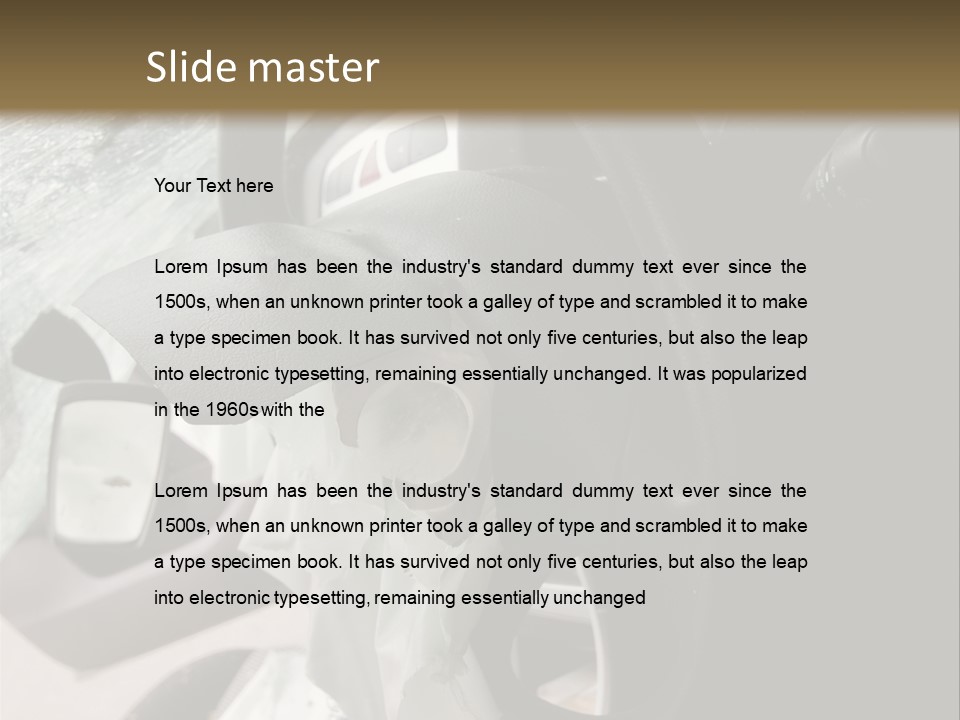 Look Inside A Wrecked Car With Airbag Deployed PowerPoint Template