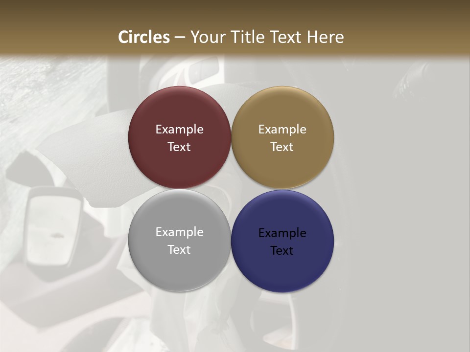 Look Inside A Wrecked Car With Airbag Deployed PowerPoint Template