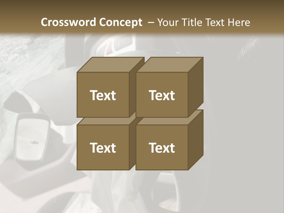 Look Inside A Wrecked Car With Airbag Deployed PowerPoint Template
