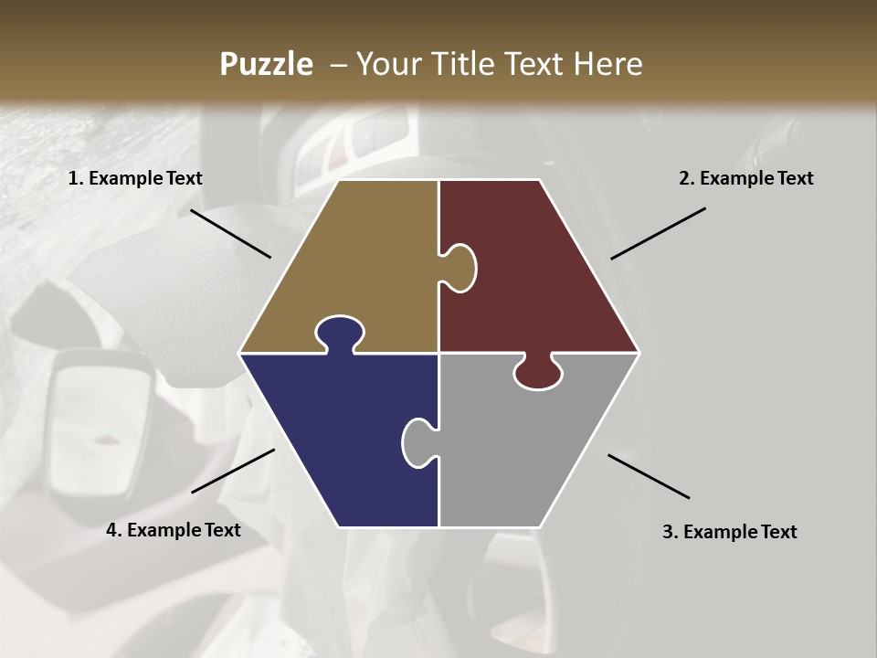 Look Inside A Wrecked Car With Airbag Deployed PowerPoint Template