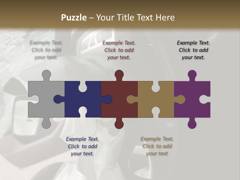 Look Inside A Wrecked Car With Airbag Deployed PowerPoint Template