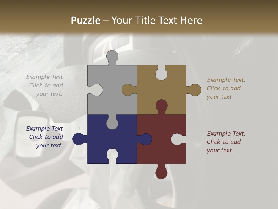 Look Inside A Wrecked Car With Airbag Deployed PowerPoint Template